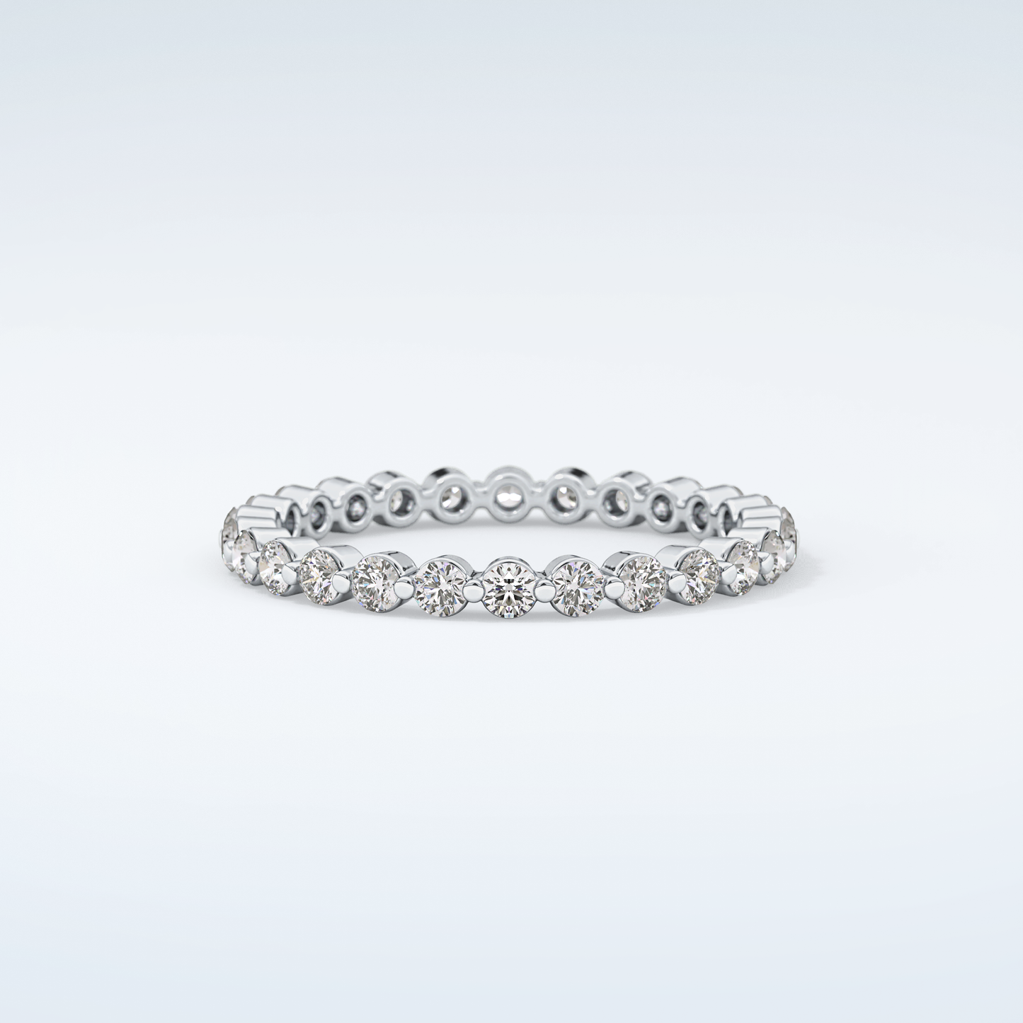 0.69 TCW Round Shaped Diamond Eternity Moissanite Wedding Band