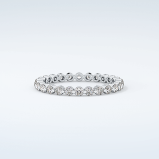 0.69 TCW Round Shaped Diamond Eternity Moissanite Wedding Band 13