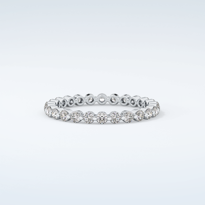 0.69 TCW Round Shaped Diamond Eternity Moissanite Wedding Band