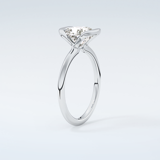 2.0 CT Cushion Cut Half Bezel Moissanite Engagement Ring 18