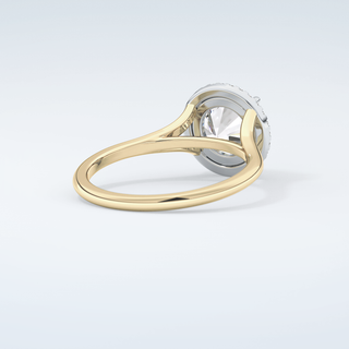 2.0 CT Round Cut Halo Split Shank Moissanite Engagement Ring 3