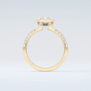 2.0 CT Emerald Cut Half Bezel Moissanite Engagement Ring 2