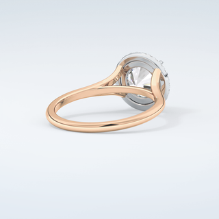 2.0 CT Round Cut Halo Split Shank Moissanite Engagement Ring 9