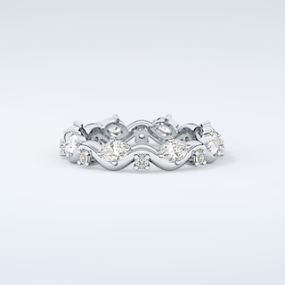 0.56 TCW Round & Oval Shaped Moissanite Wedding Band 15