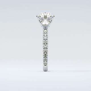 1.5 CT Round Cut Three Stone Moissanite Engagement Ring 17