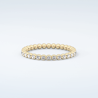 0.7 TCW Round Shaped Moissanite Wedding Band 1