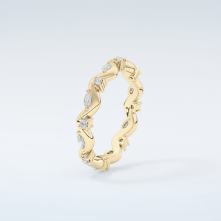 0.56 TCW Round & Marquise Shaped Moissanite Wedding Band 6