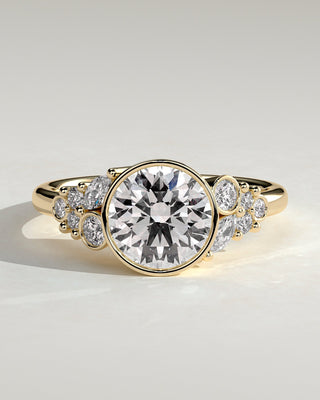 Round Halo, Pave & Split Shank Engagement Ring – 1.93 CT Lab Grown Diamond