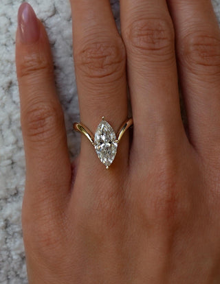 2.5 CT Marquise Swirl Hidden Pave Lab Grown Engagement Ring
