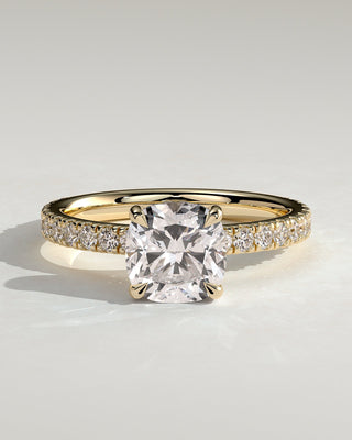 Round Halo, Pave & Split Shank Engagement Ring – 1.93 CT Lab Grown Diamond