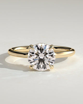 Round Halo, Pave & Split Shank Engagement Ring – 1.93 CT Lab Grown Diamond