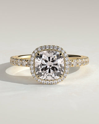 Round Halo, Pave & Split Shank Engagement Ring – 1.93 CT Lab Grown Diamond