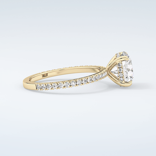 2.0 CT Round Cut Pave Hidden Halo Moissanite Engagement Ring 4