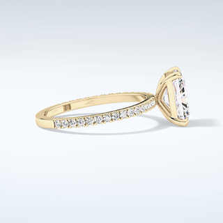 2.0 CT Radiant Cut Pave Moissanite Engagement Ring 4