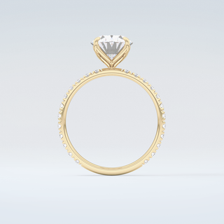 1.5 CT Oval Cut Pave Moissanite Engagement Ring 2