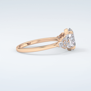 2.0 CT Oval Cut Cluster Moissanite Engagement Ring 10