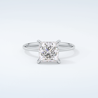 2.0 CT Princess Cut Hidden Halo Moissanite Engagement Ring 13