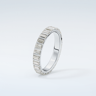 1.08 TCW Baguette Shaped Moissanite Wedding Band 18