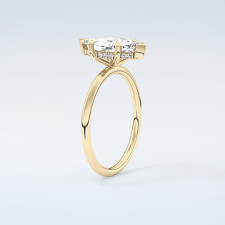 1.5 CT Marquise Cut Hidden Halo Moissanite Engagement Ring 6