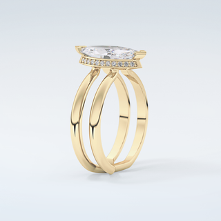 2.0 CT Marquise Cut Double Shank Style Moissanite Engagement Ring 6