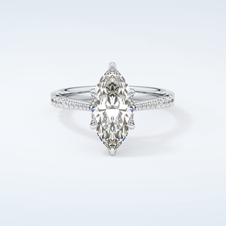 1.5 CT Marquise Cut Pave Style Moissanite Engagement Ring 13
