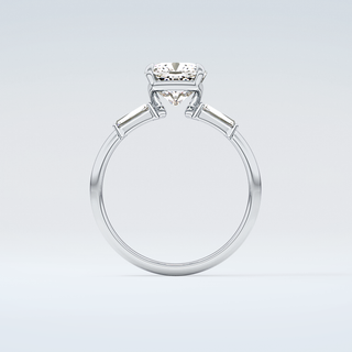 2.0 CT Cushion Cut Three Stone Moissanite Engagement Ring 14