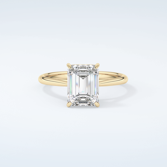 2.0 CT Emerald Cut Solitaire Moissanite Engagement Ring