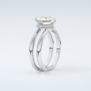 2.0 CT Princess Cut Double Shank Style Moissanite Engagement Ring 18