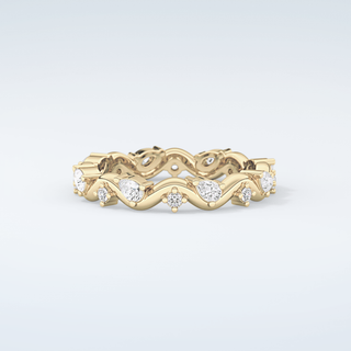 0.56 TCW Round & Pear Shaped Moissanite Wedding Band 3