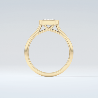 1.5 CT Cushion Cut Bezel Style Moissanite Engagement Ring 2