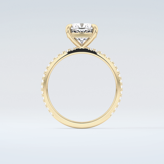 2.0 CT Cushion Cut Pave Moissanite Engagement Ring 2