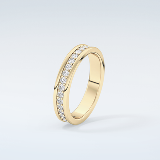 0.7 TCW Round Shaped Moissanite Wedding Band 6