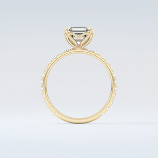 1.5 CT Asscher Cut Pave Moissanite Engagement Ring 2