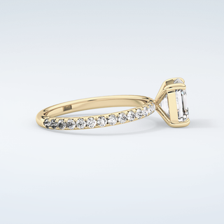 2.0 CT Asscher Cut Pave Style Moissanite Engagement Ring 4