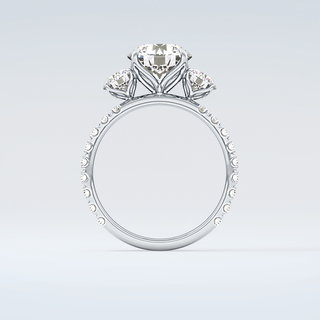1.5 CT Round Cut Three Stone Moissanite Engagement Ring 14