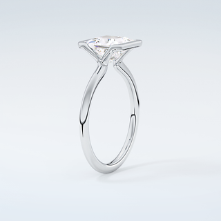 2.0 CT Princess Cut Half Bezel Moissanite Engagement Ring 18