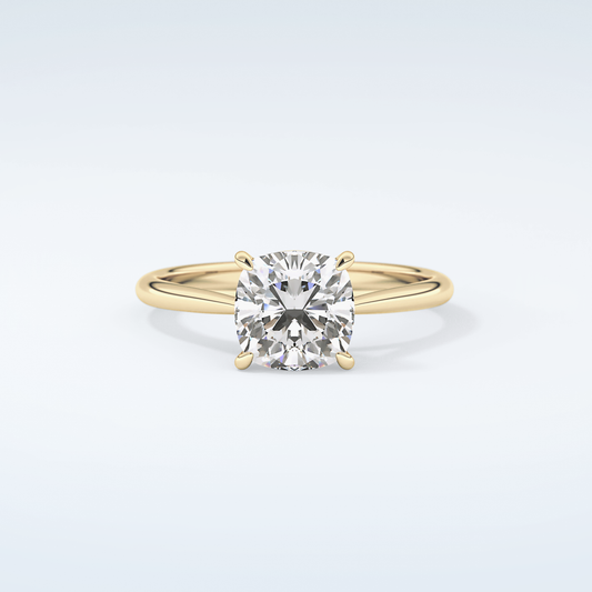 2.0 CT Cushion Cut Solitaire Moissanite Engagement Ring