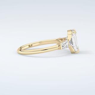 2.0 CT Emerald Cut Three Stone Moissanite Engagement Ring 4