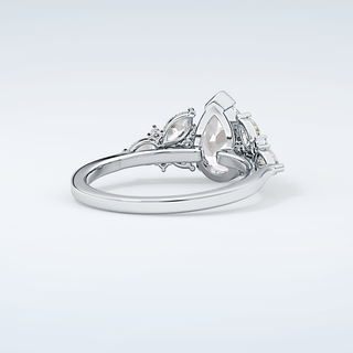 2.0 CT  Pear Cut Cluster Moissanite Engagement Ring 15