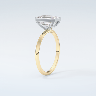 2.0 CT Emerald Cut Bezel Solitaire Moissanite Engagement Ring 6