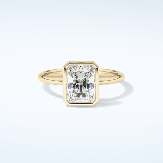 2.0 CT Radiant Cut Bezel Solitaire Moissanite Engagement Ring 1