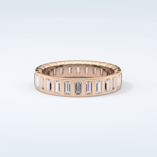 0.8 TCW Baguette Shaped Moissanite Wedding Band 7