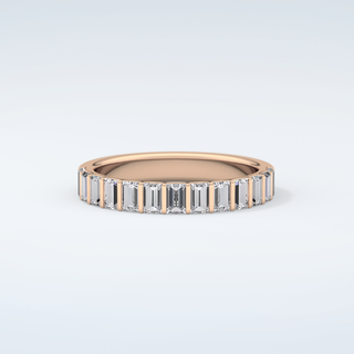 1.08 TCW Baguette Shaped Moissanite Wedding Band 10