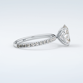 1.5 CT Oval Cut Pave Moissanite Engagement Ring 16