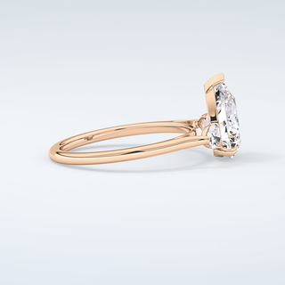 2.0 CT Pear Cut Three Stone Moissanite Engagement Ring 10