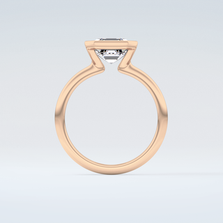 2.0 CT Asscher Cut Half Bezel Moissanite Engagement Ring 8