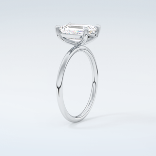 2.0 CT Emerald Cut Solitaire Moissanite Engagement Ring 18