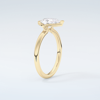 2.0 CT Pear Cut Half Bezel Moissanite Engagement Ring 6