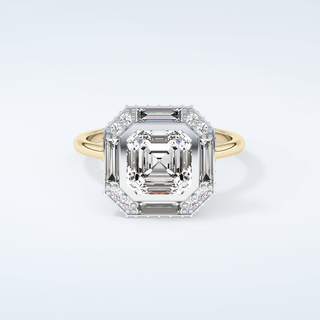 1.5 CT Asscher Cut Cathedral Style Moissanite Engagement Ring 1