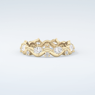 0.56 TCW Round & Oval Shaped Moissanite Wedding Band 3